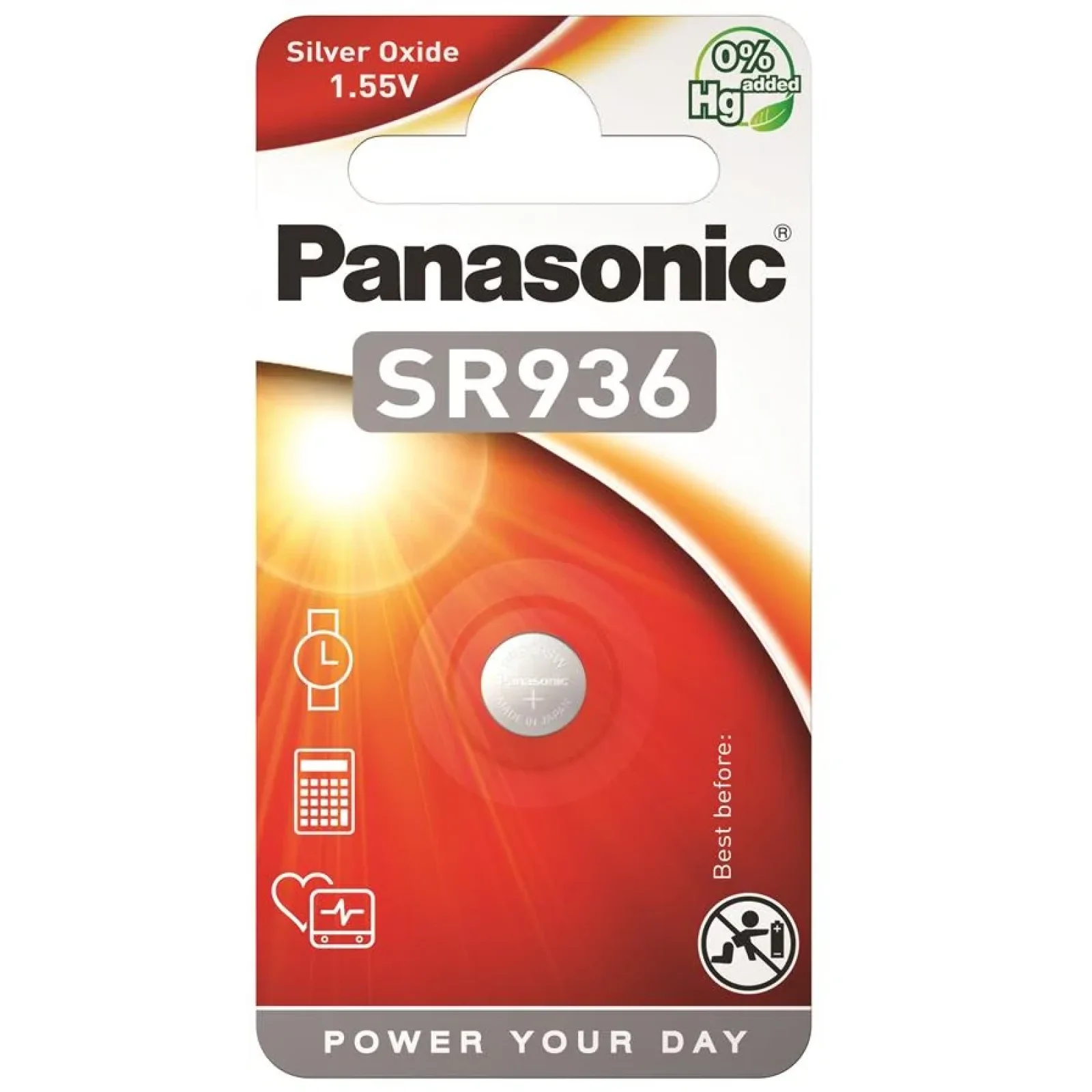 Батарейка Panasonic срібло-цинкова SR936(394 V394 D394) блістер 1 шт. SR-936EL/1B UA